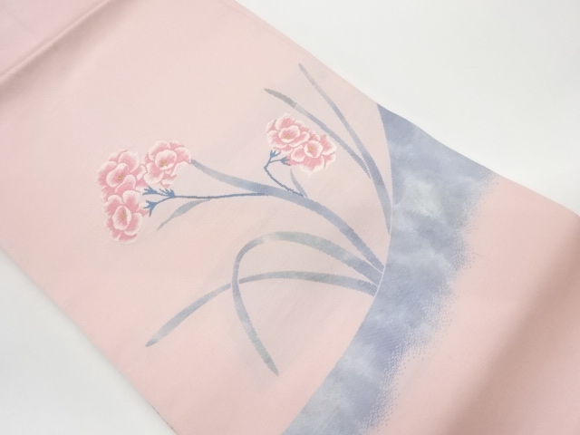 JAPANESE KIMONO / VINTAGE NAGOYA OBI / WOVEN FLORAL PLANTS